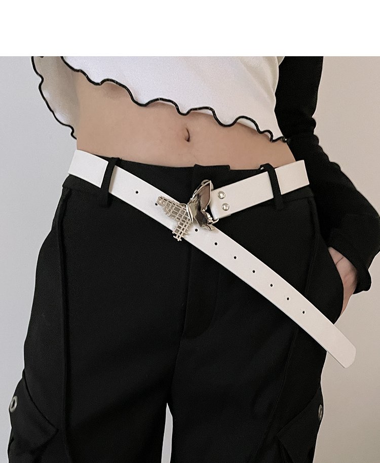 Gürtel Damen New Trim Butterfly Schwarz Vielseitiger Gürtel Jeansgürtel_voghion.com