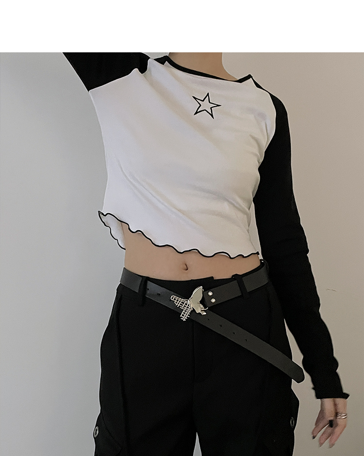 Gürtel Damen New Trim Butterfly Schwarz Vielseitiger Gürtel Jeansgürtel_voghion.com