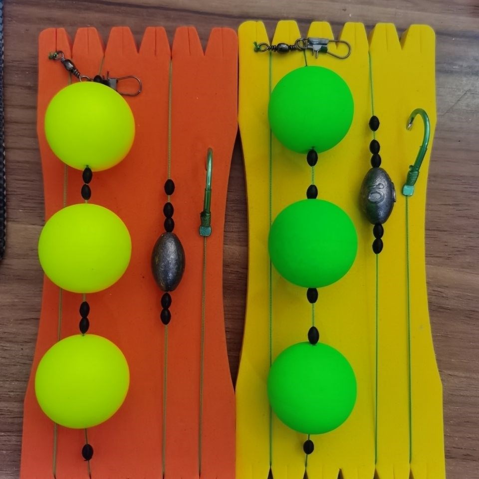 Luya pole floating fishing grass carp line group hook Luya grass carp fishing group floating fishing grass carp special hook reverse bottom fishing floating bean set