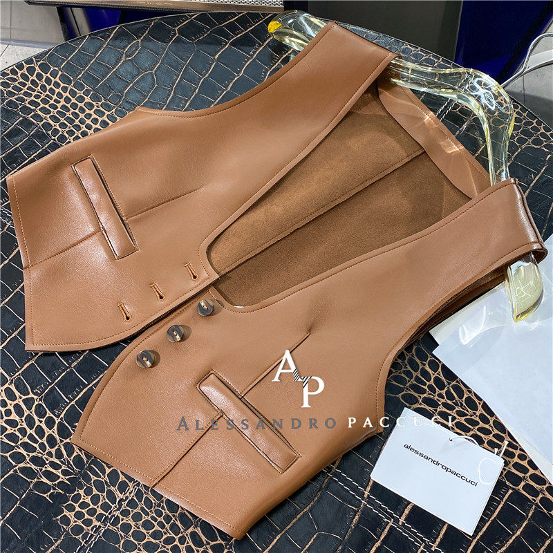 luo lolo king fried texture Logoo spring autumn U collar denim Machia women's fashion outlap Xiaokan shoulder blouses