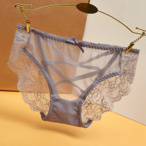 1 2 pairs of fashionable sexy womens panties Transparent lace seamless low-waist briefs Womens seamless hollowed-out hip lift