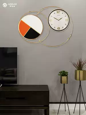 Nordic wall clock living room modern simple light luxury decorative clock home European art hanging wall silent quartz clock