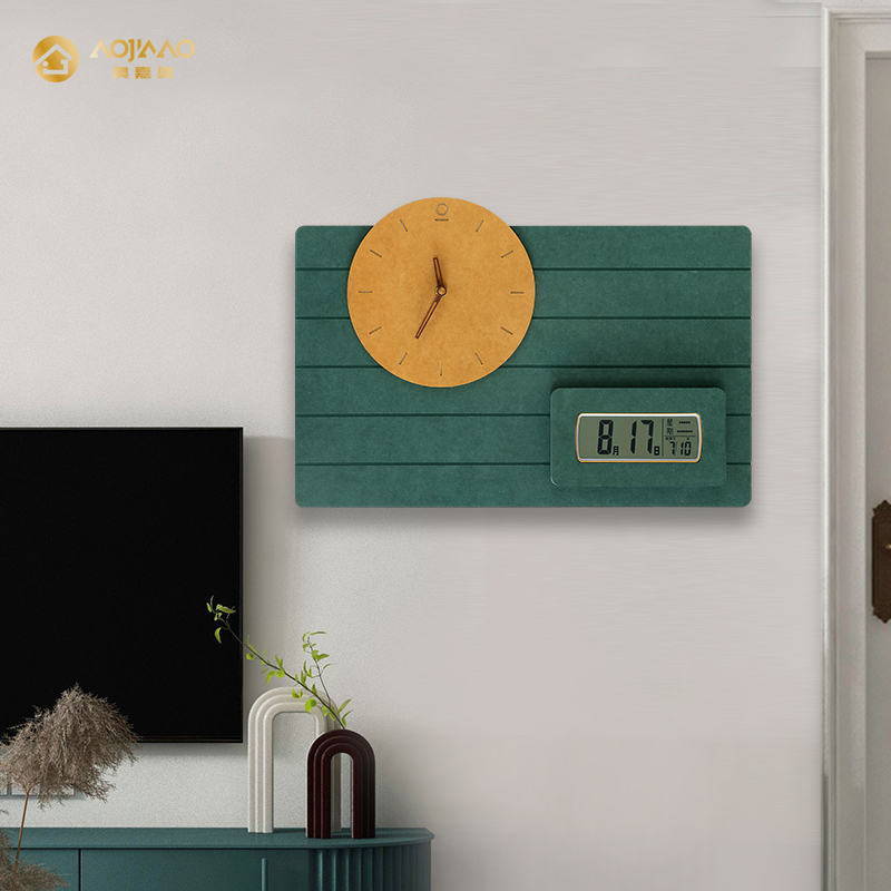 Aojiaao simple light luxury wall clock living room modern wall clock home mute net red perpetual calendar creative clock