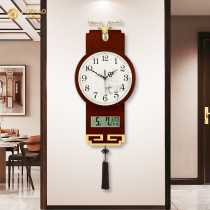 Chinese style hanging bell brass living room Home mute hanging table Wanyear calendar Clocks Creative decoration hanging wall clock quartz clock