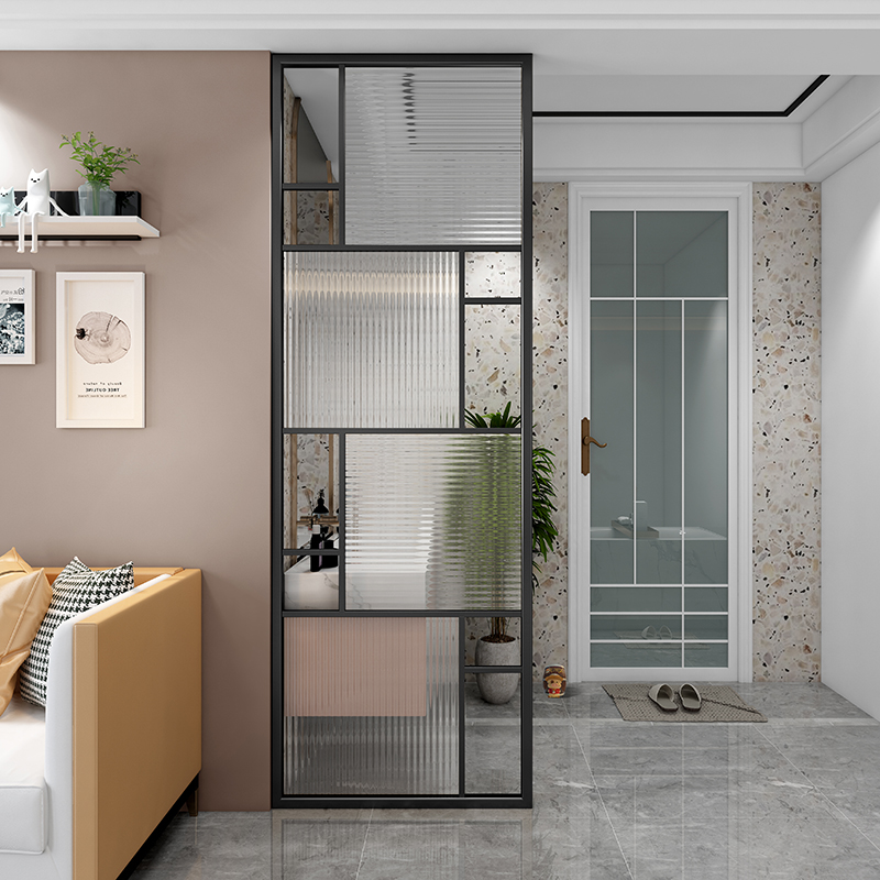 Nordic Changhong glass screen partition living room light luxury home stainless steel bathroom dry area wash table blocking wall