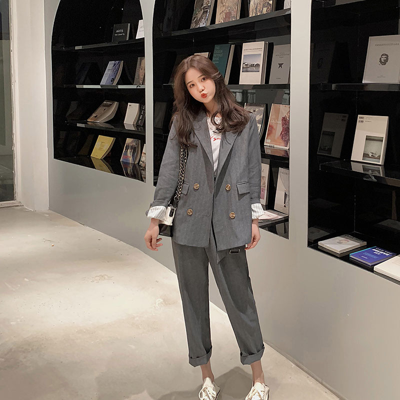 Suit suit female spring and autumn high-end Korean version temperament casual fashion Western style 2021 new British suit pants