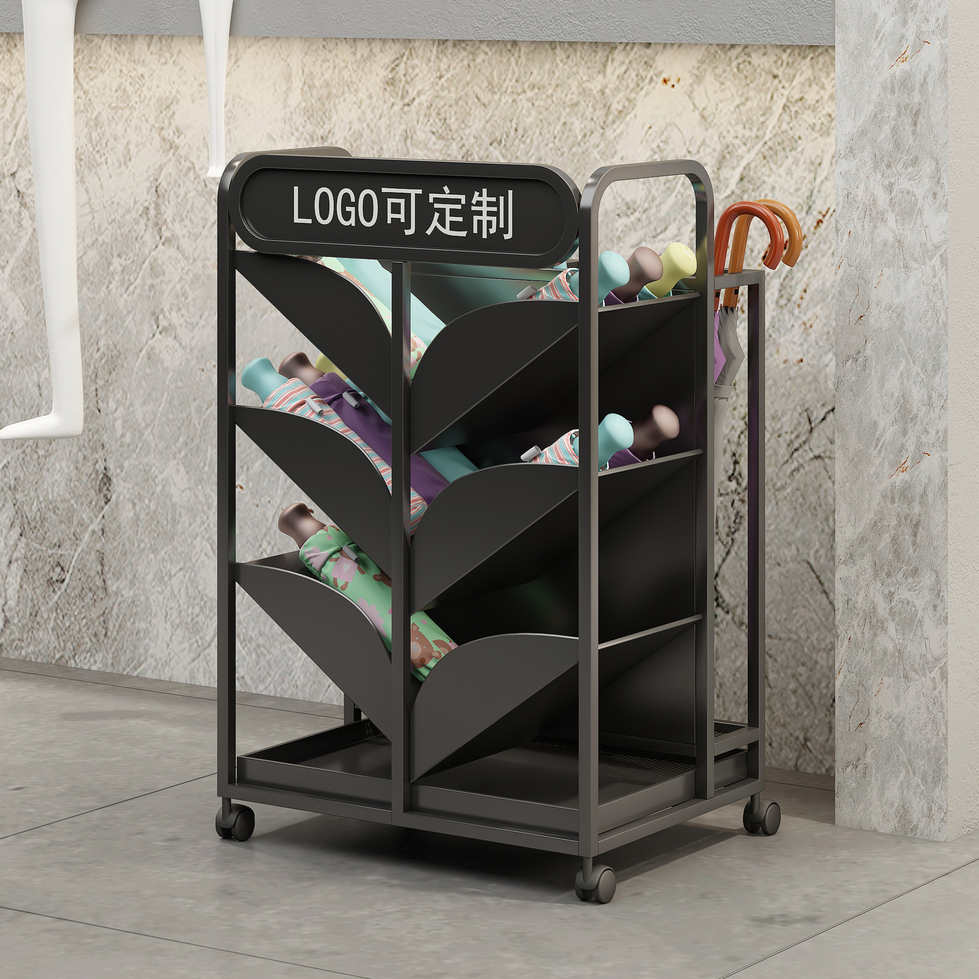 大容量クラス傘収納ラックホテルロビー収納ラック教室配置ラック商業傘ラック