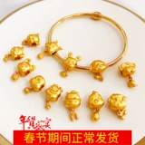 Браслет с одной бусиной, золотые аксессуары, браслет из красной нити, китайский гороскоп