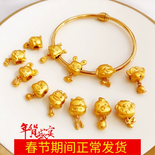 Браслет с одной бусиной, золотые аксессуары, браслет из красной нити, китайский гороскоп