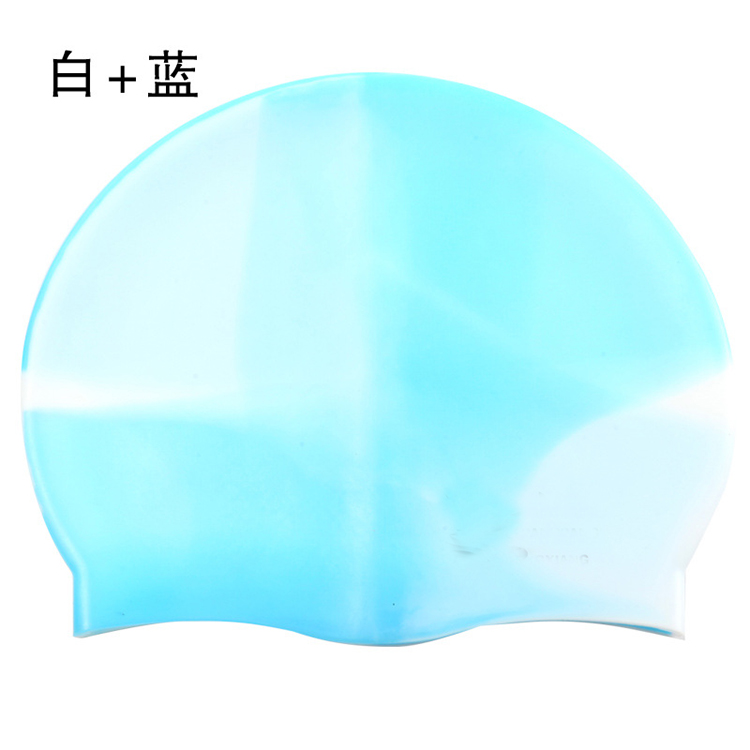 Mũ bơi silicon người lớn Mũ bơi Sanya dành cho nam, nữ và trẻ em với mũ bơi tóc dài không thấm nước và mũ chuyên nghiệp thoải mái không có đầu - Mũ bơi