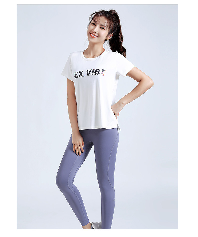 EX VIBE/艾克斯韦珀 女子高弹透气 瑜伽运动T恤 图11