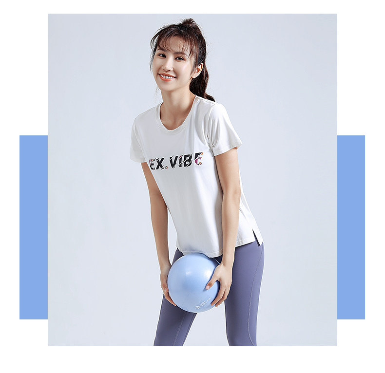 EX VIBE/艾克斯韦珀 女子高弹透气 瑜伽运动T恤 图4