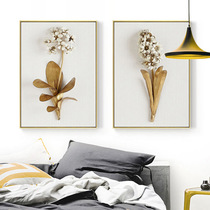 New Chinese Golden Flowers Art Living Room Bedroom Book House Decoration Painting Leaves Xuanguan Mural Modern Decoration Painting