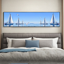 Bedroom Bedside Decoration Painting Nordic Ins Banner Strip Hanging Painting Modern Brief Sailing Living-room Background Wall Mural Painting