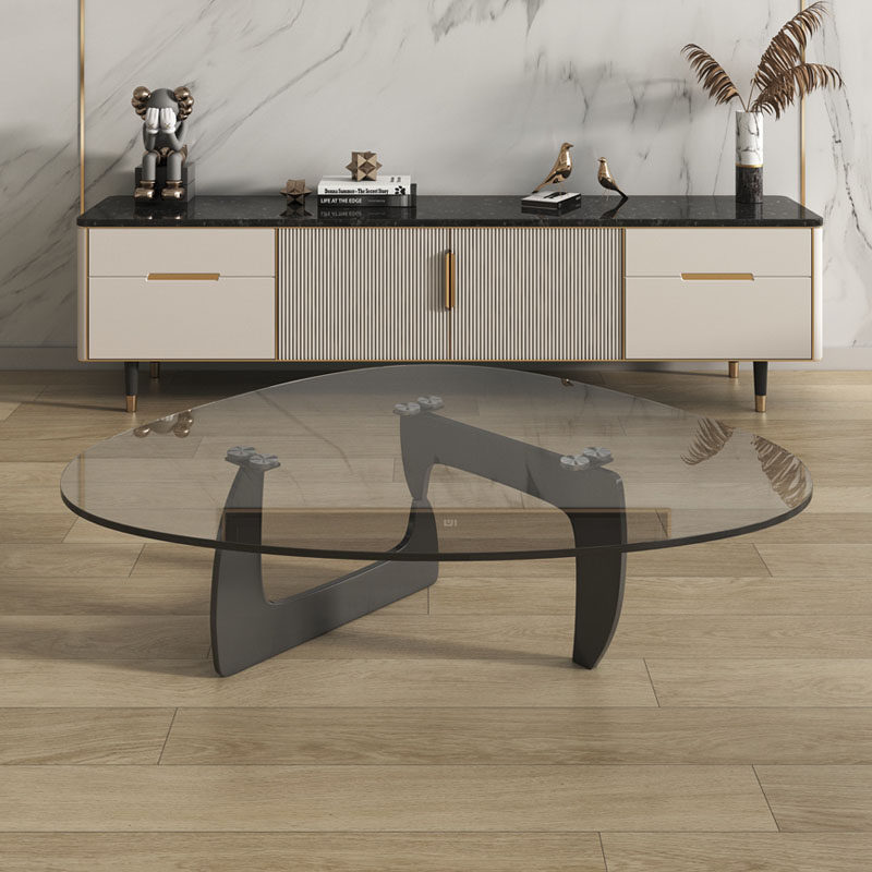 Xiao Cai Noguchi tempered glass coffee table home living room sofa small apartment creative wabi monsoon special-shaped coffee table