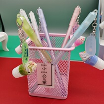 Gel pen Cute creative girls girl heart pull-out hat type high Yan value ins cold wind personality Net red fruit juice milk tea pendant shape Qiu Zi 62672 Student stationery wholesale cheap