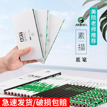 Marley Art core charcoal pen Art students special soft and hard charcoal pen writing name bomb Gray all carbon beginners hand-painted drawing pencil sketch charcoal set students professional sketches horsepower Mary brand