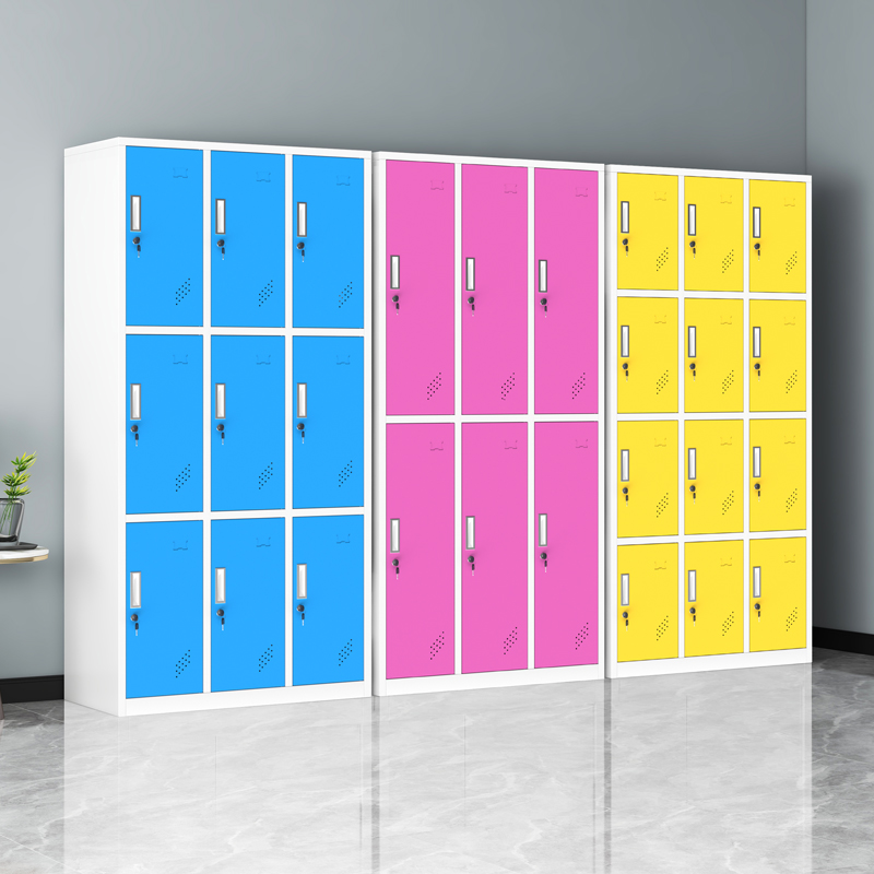 Color locker iron staffs dormitory induction lock cabinet gymBathroom 9 doors locker locker