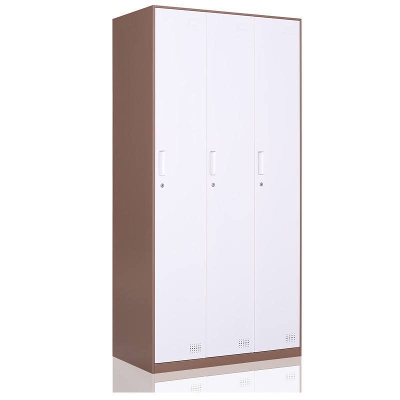 Three-door locker iron cabinet with lock shoe cabinet staff dormitory locker storage cabinet bathroom gym changing wardrobe