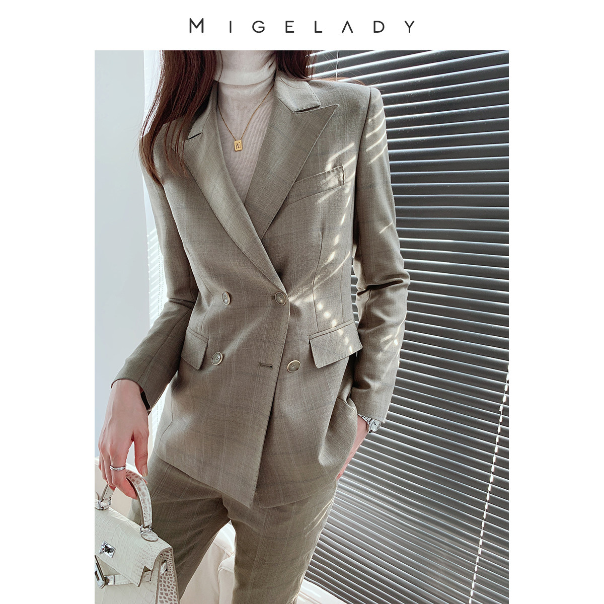 Spinning wool cassette its color suit jacket girl senior working-suit temperament set