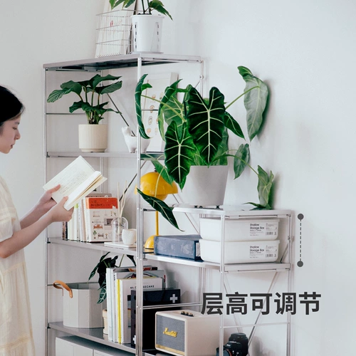 Многослойная книжная полка из нержавеющей стали, регулируемая система хранения, книжный шкаф