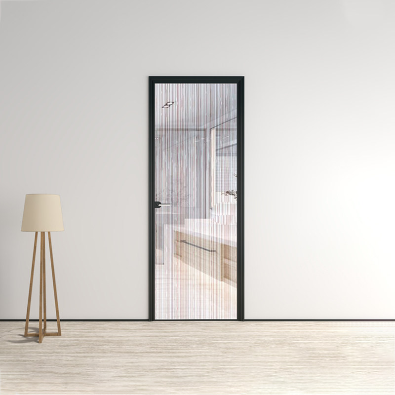 16 extremely narrow open door kitchen bathroom bedroom partition single door aluminum alloy edge Changhong hollow glass
