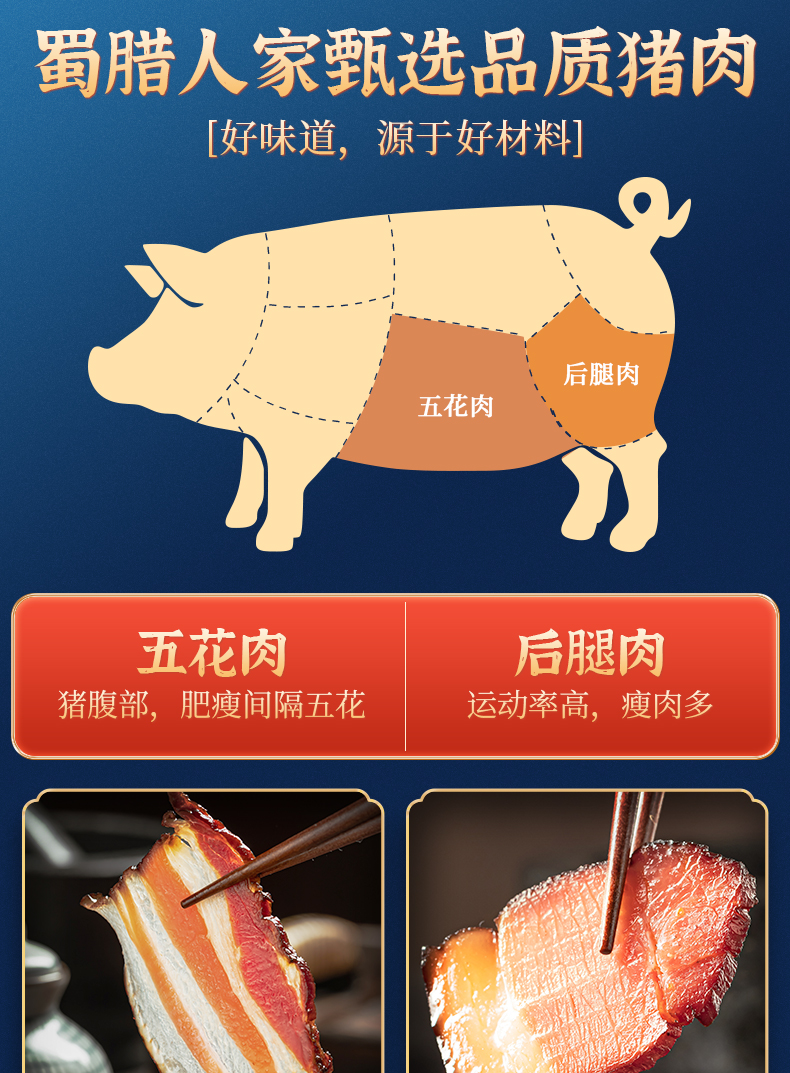 腊肉四川特产农家自制烟熏肉400克