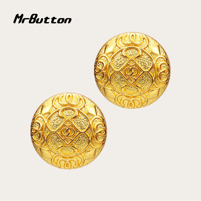 MR BUTTON 金色扣子百搭圆形金属钮扣配件高档大衣风衣毛衣纽扣