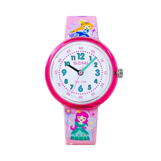 Reloj luminoso de cuarzo resistente al agua con dibujos animados.