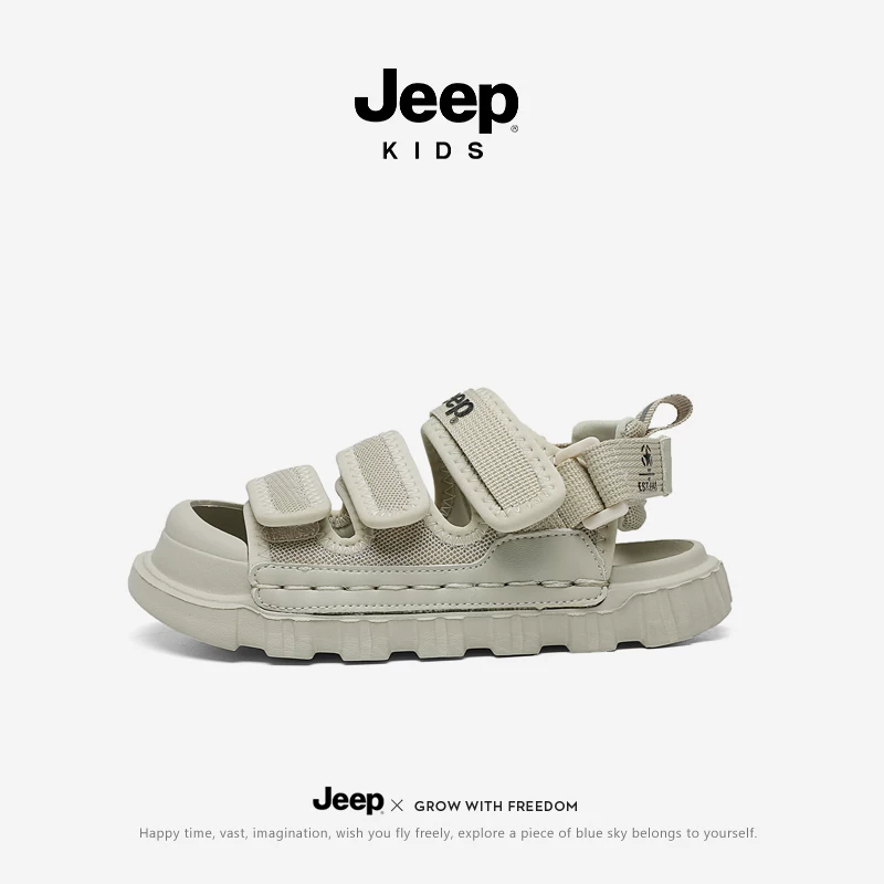 Детские сандалии Jeep для мальчиков, летняя детская сумка, нескользящая пляжная обувь, для подростков, мягкая подошва