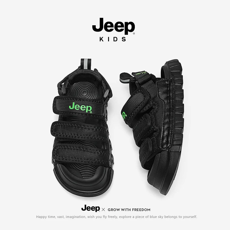 Детские сандалии Jeep для мальчиков, летняя детская сумка, нескользящая пляжная обувь, для подростков, мягкая подошва