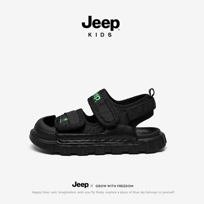 Детские сандалии Jeep для мальчиков, летняя детская сумка, нескользящая пляжная обувь, для подростков, мягкая подошва
