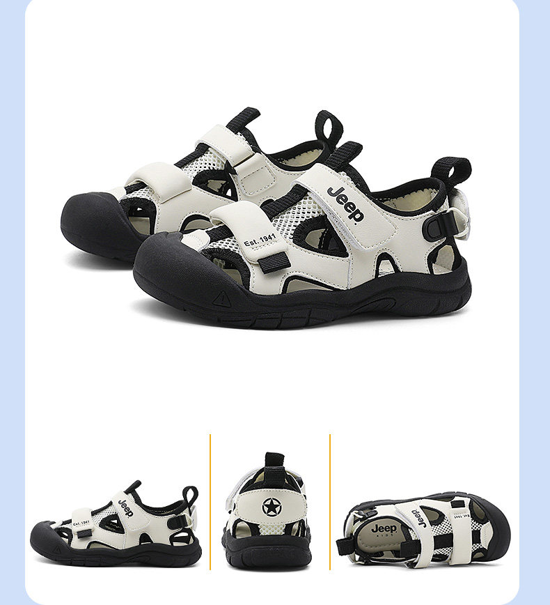 Jeep Children's Closed-Toe Sandals for Boys, Summer Water Shoes, 2026 New Model, Suxi Shoes for Girls, Non-Slip Beach Shoes — 36