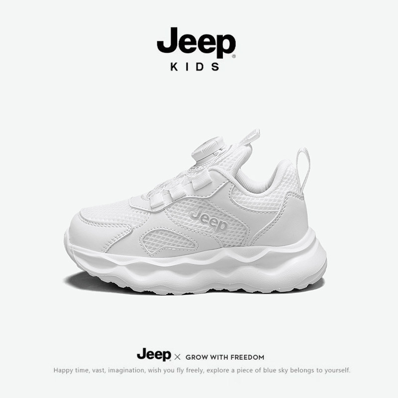 детская белая обувь jeep, белая спортивная обувь из сетчатого материала, новинка 2025 года, осенняя детская обувь, обувь для девочек и мальчиков