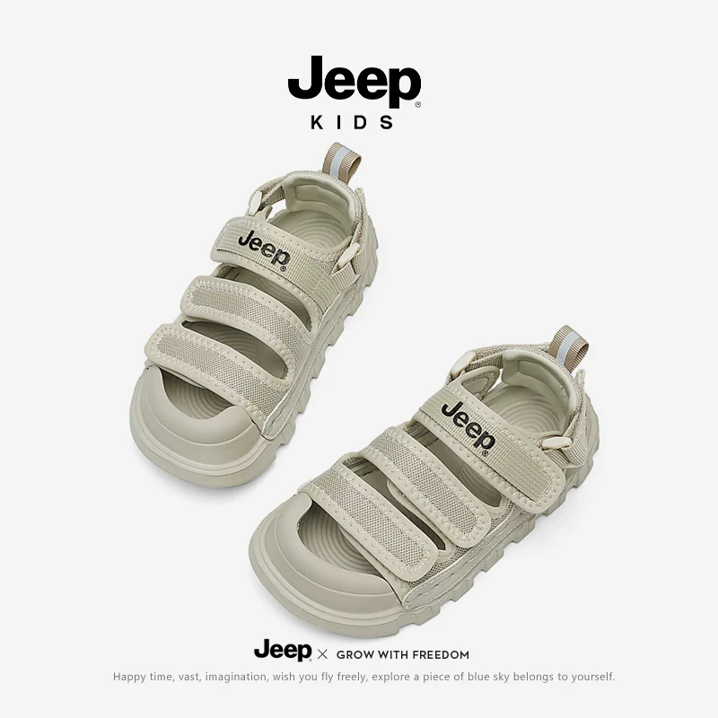 Детские сандалии Jeep для мальчиков, летняя детская сумка, нескользящая пляжная обувь, для подростков, мягкая подошва