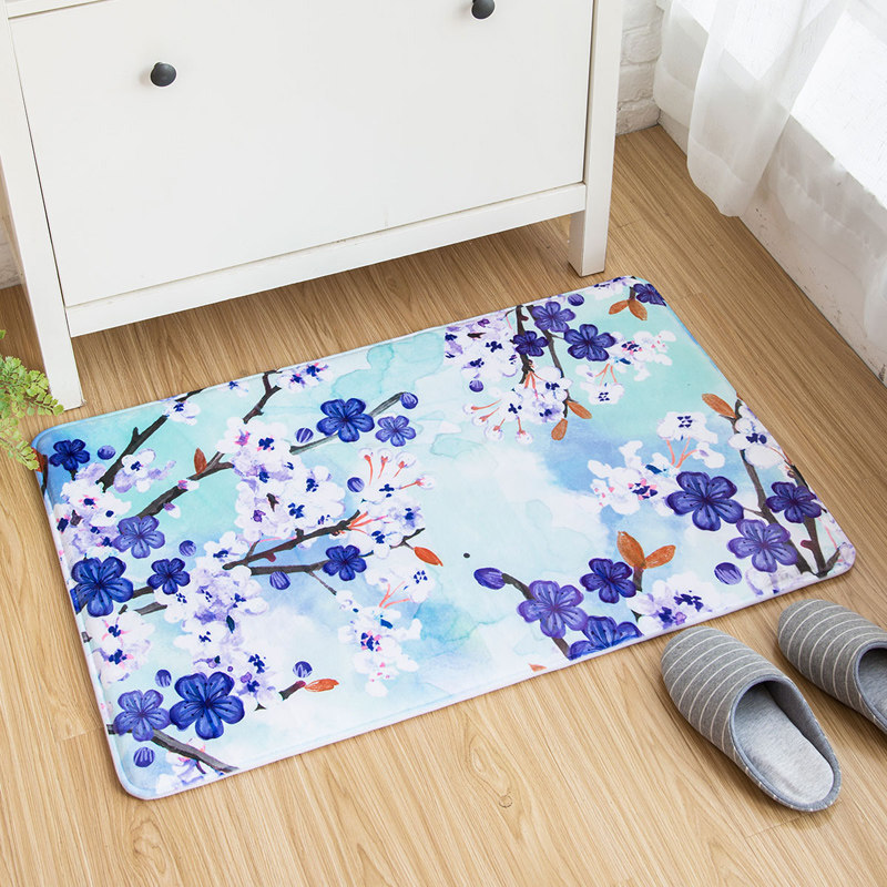 Love House Green Mat Ultra-soft Memory Cotton Printing Mat Room Bedroom Toilet Water absorption and anti-slip mat