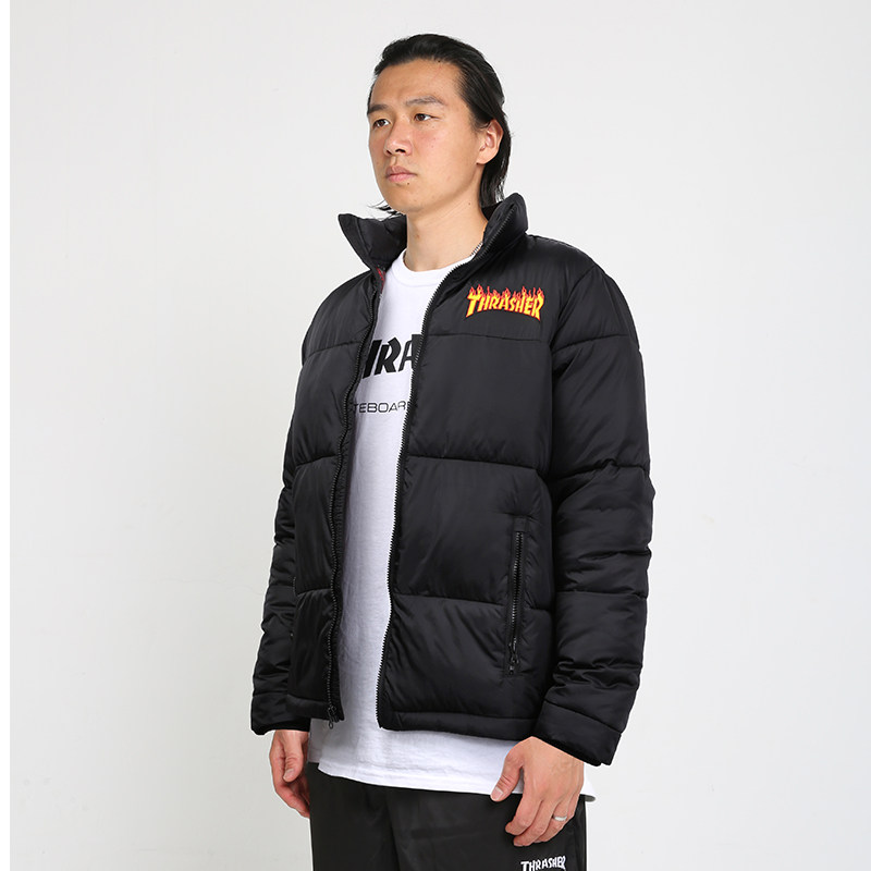 THRASHER官方】PUFFER JACKET火焰棉服夾克 