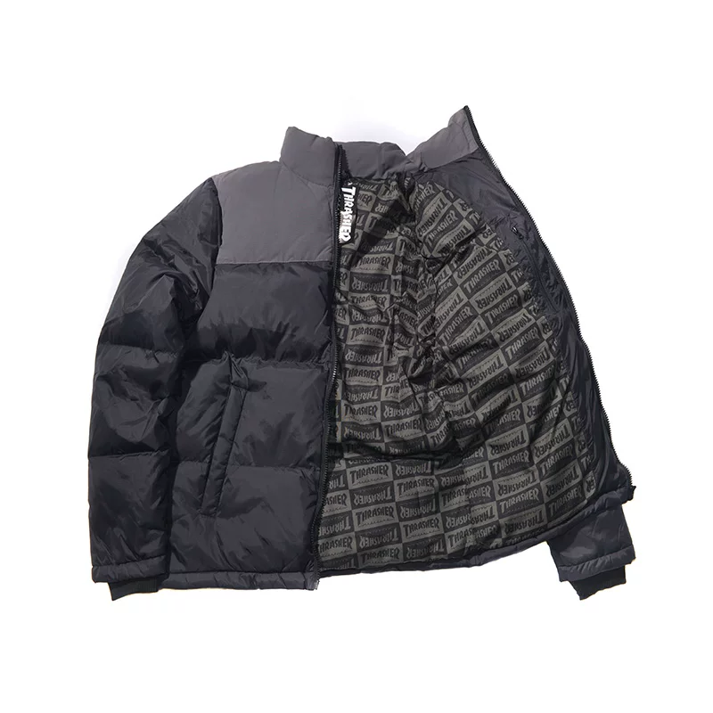 [Thrash Official] 2023SMU TWO TONE DOWN JACKET embroidery stitching down jacket