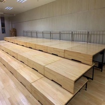 Oak pure solid wood music choir stage step stage concert hall podium stage steps retractable mobile customization