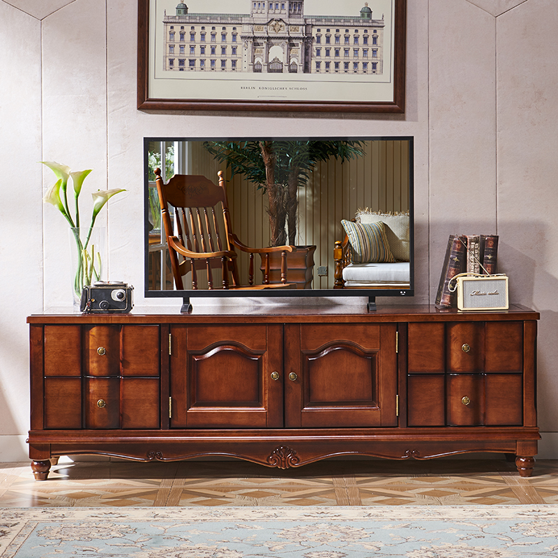 1 8 American country TV cabinet Composition modern minimalist living room oak containing cabinet 2 m full solid wood cabinet furniture