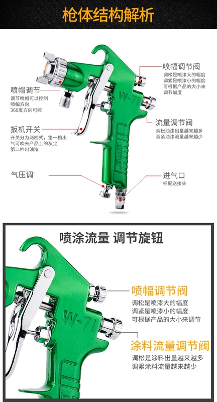 súng phun sơn pin Unimei w-71 khí nén súng phun sơn xịt phun sơn cao phun nội thất ô tô sơn phủ ngoài dụng cụ phun súng phun sơn mini cầm tay súng phun sơn 12 lỗ