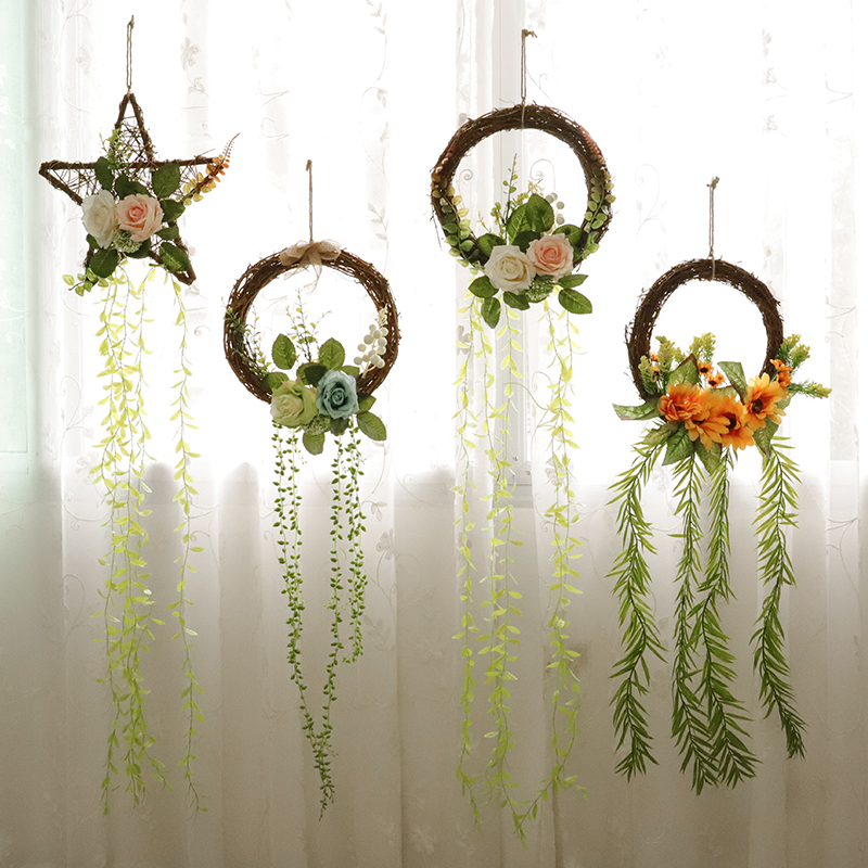 Wall wall hanging balcony decorated flowery hanging pieces Room Xuanxian Restaurant Living Room Simulated plant hanging fake flowers