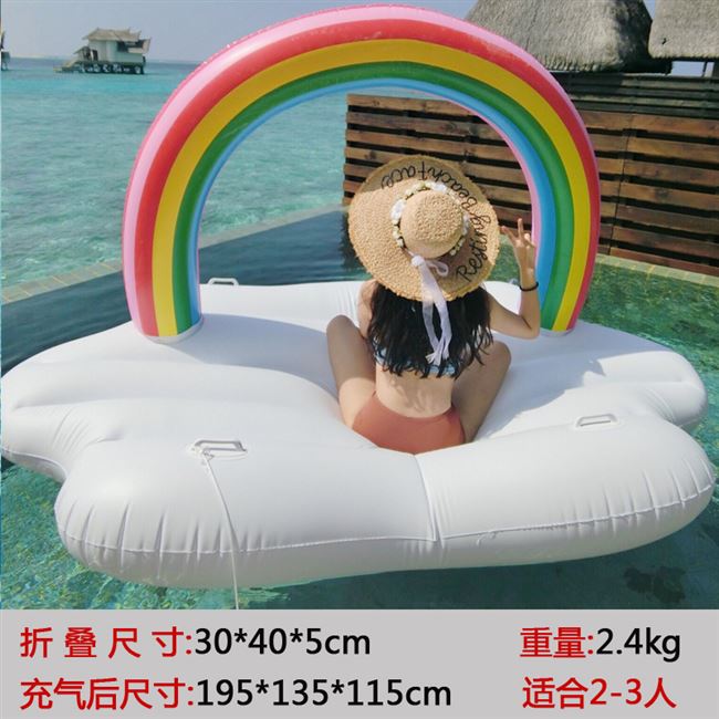 Kỳ lân bơm hơi nước quá khổ chim hồng hạc vòng bơi nữ lưới màu đỏ gắn kết người lớn người lớn giường nổi đệm nổi - Cao su nổi