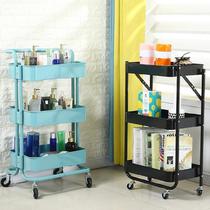 Small Cart Shelf Beauty Massage Snacks Intake Car Fire Therapy Barbershop Push-and-pull Car Shelve Car Foldable