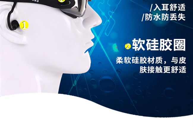 Nút tai chống nước nam và nữ kính phẳng HD chống sương mù khung lớn với kính bơi chuyên nghiệp cho người lớn bơi - Goggles