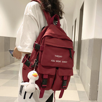 Schoolbag female ins backpack schoolbag female student Korean version high school junior high school student large capacity M couple travel backpack male
