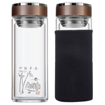 Double-layer glass cup vacuum tea cup large-capacity D-capacity male and female student micro-insulation office water cup household cup