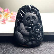 Colorful Yunnan and Burma A goods natural jadeite with certificate ice species black jade panda