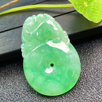 Colorful Yunnan Myanmar A goods natural jade belt certificate ice glutinous full color Pixiu safe pendant natural jadeite hanging