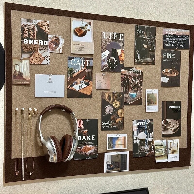 Felt Board Jewelry Wall Storage Wall Self-Adhesive No-Drill Dormitory Bedroom Jewelry Hat Glasses Display Wall Decoration